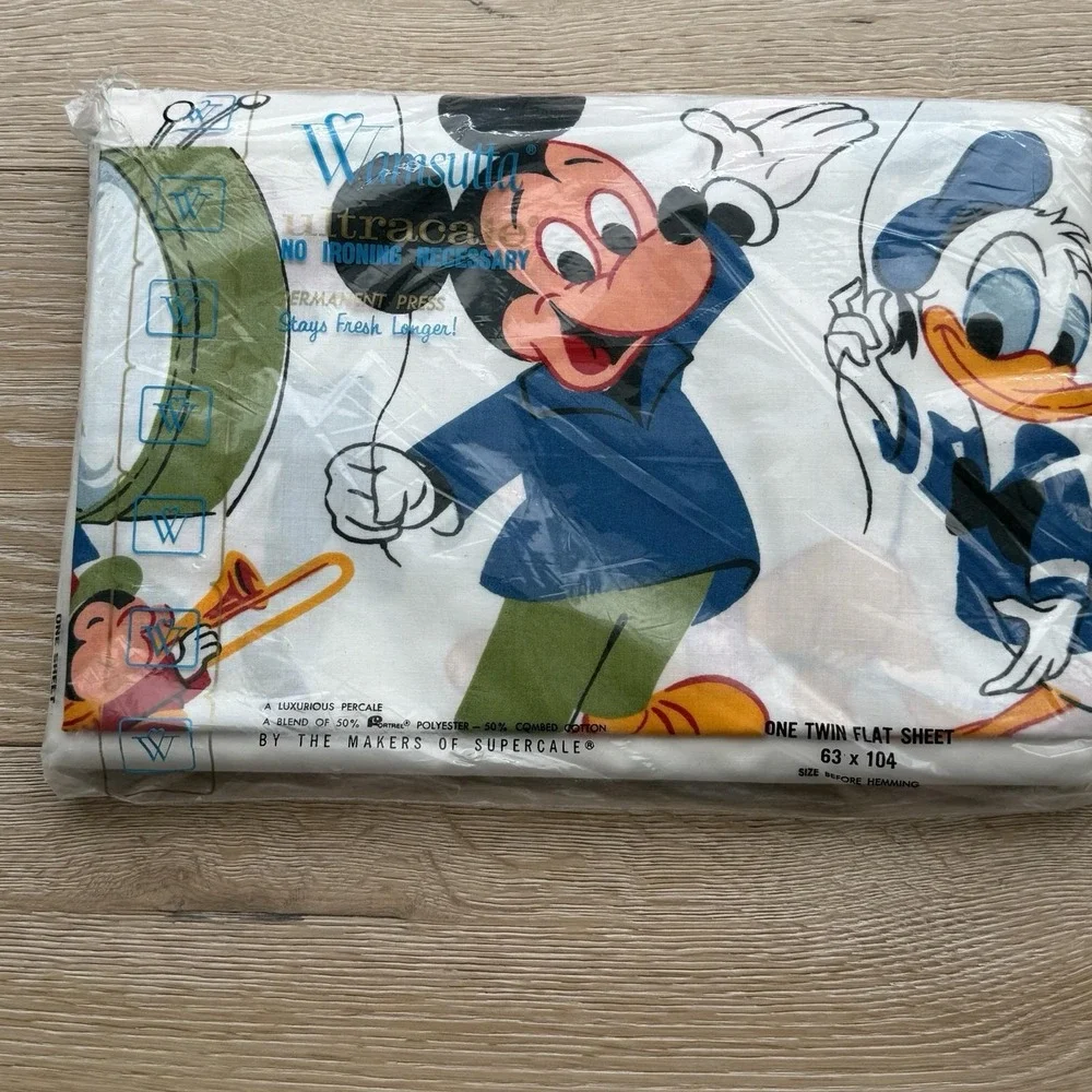 Wamsutta Ultracale VINTAGE Mickey‎ & His Friends Twin Flat And Fitted NEW In Pkg